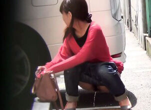 Japanese woman peeing